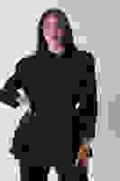 Siyah Hakim Yaka Bel Bağlamalı Desenli Tunik 4595333.01 Siyah