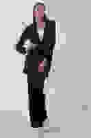 Siyah Keten Pantolonlu Takım 0106319.01 