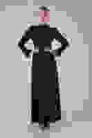 Siyah Kol Uçları Tüylü Abiye Elbise 6502437.01 