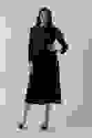 Siyah Omuz Organze Detaylı Kalem Elbise 3975472.01 