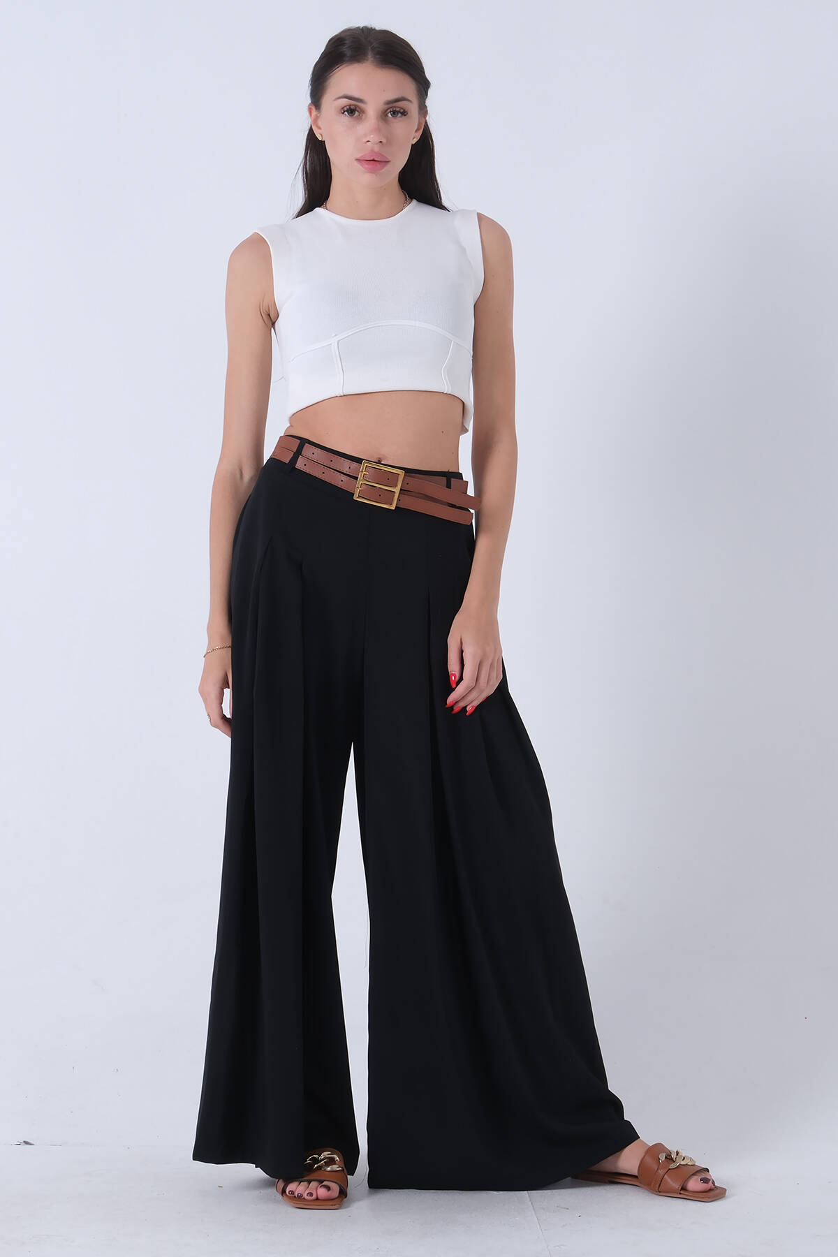 Siyah Ön Çift Pilikaşeli Pantolon 03030151.01 - Ardanewline