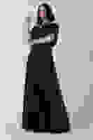 Siyah Ön Göğüs Taş Detaylı Abiye 0801035.01 