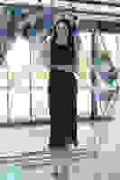 Siyah Önü Taş Detaylı Yırtmaçlı Tüy Detaylı Abiye 9705402.01 Siyah