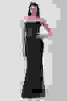 Siyah Pul Taş İşlemeli Straplez Balık Abiye 9705304.01 