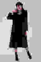 Siyah Seyyar Kürklü Astarlı Kaşe Kaban 0108070.01 