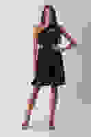 Siyah Straplez Kısa Drapeli Taş Detaylı Abiye 0801094.01 Siyah