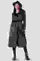 Siyah Süet Düğmeli Seyyar Kemerli Kaban 0108087.01 