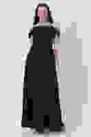 Siyah Taş Askılı Düşük Kol Saten Abiye 0806118.01 