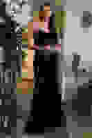 Siyah Taş İşlemeli Uzun Balık Abiye 0801056.01 Siyah