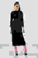 Siyah Üzeri Pilise Detaylı Saten Tesettür Abiye Elbise 6502300.01 