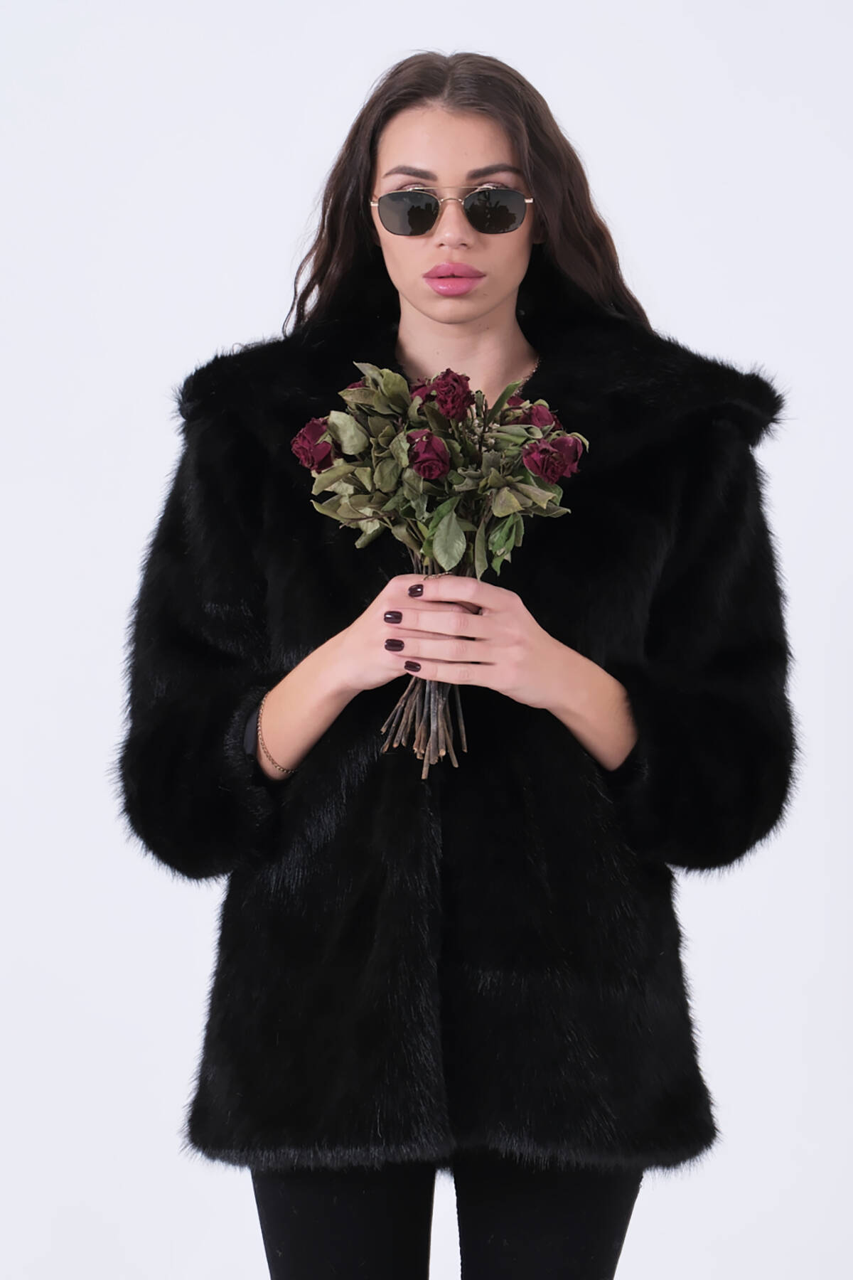 Siyah Uzun Lolita Kürk Kaban 31050729.01 Siyah