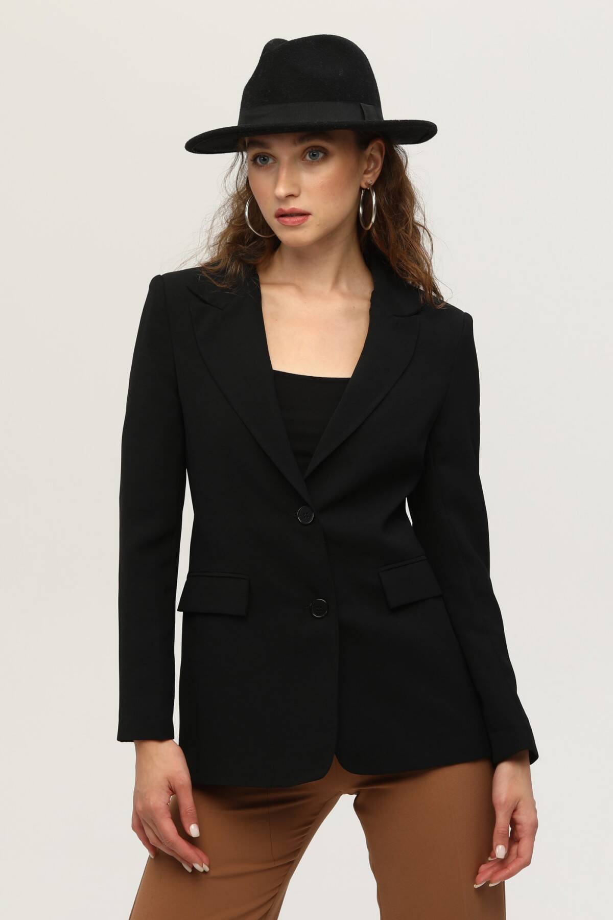 Siyah Vatkalı Astarlı Blazer Ceket 0105110.01 