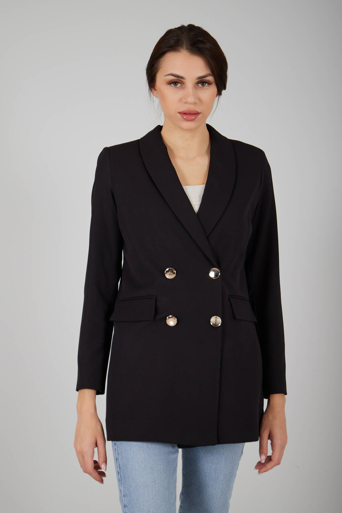 Siyah Vatkalı Astarlı Ceket 3971156.01 