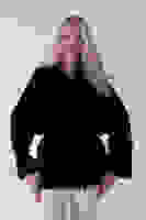 Siyah Yakası Kürk Detaylı Kemerli Fermuar Kapamalı Kaşe Ceket 5307098.01 Siyah