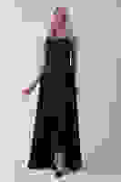 Siyah Yırtmaç Detaylı Saten Abiye Elbise 4522348.01 