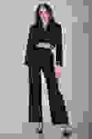 Siyah Yüksek Bel Pileli Palazzo Pantolon 0102066.01 