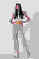 Taş Belden Bağlamalı Lastikli Keten Pantolon 0803447.50 