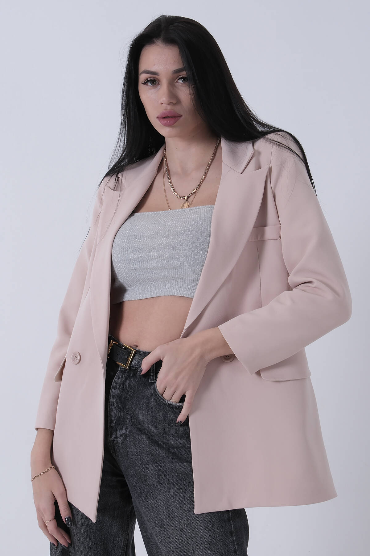 Taş Kruvaze 2 Düğmeli Flato Cep Detaylı Ceket 3971560.50 