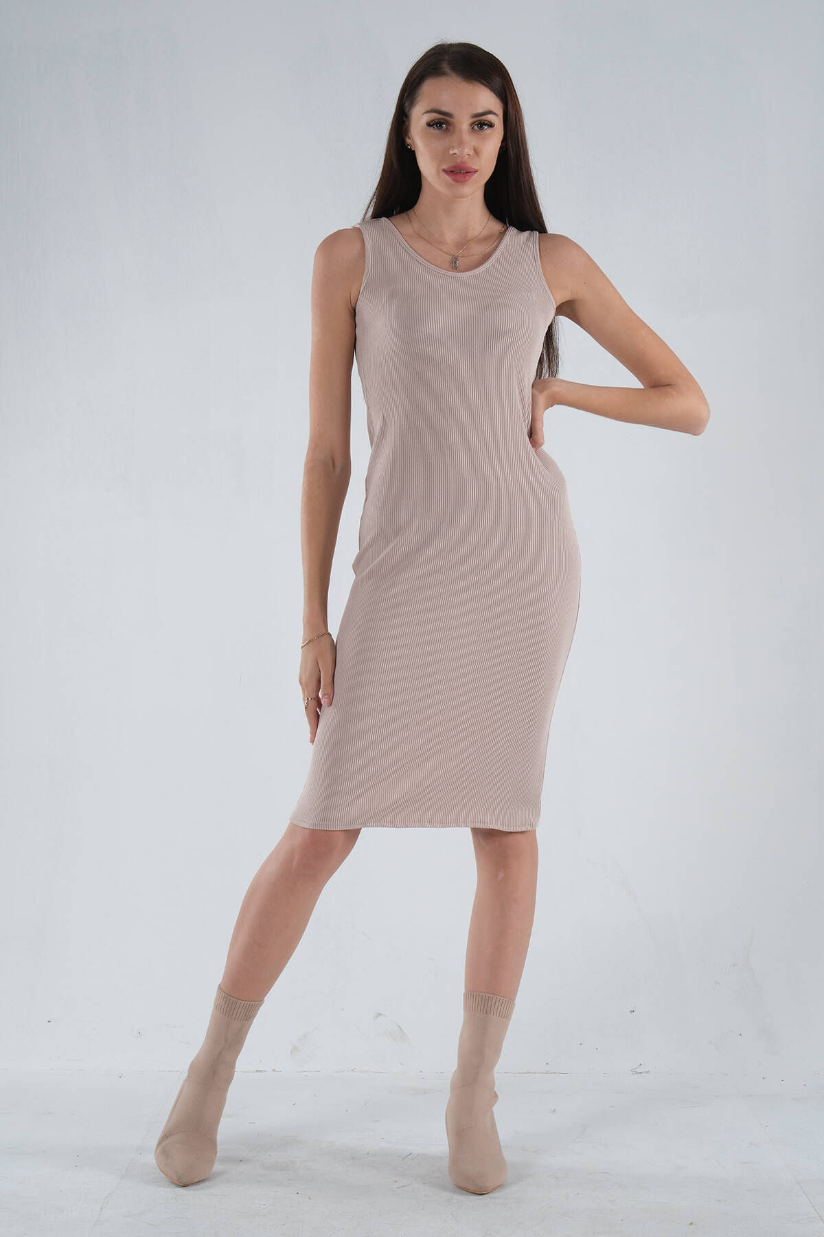 Taş Örme Kolsuz Triko Elbise 0104029.50 