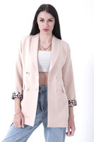 Taş Şal Yaka Leopar Astarlı Kruvaze Ceket 39711561.50 Taş