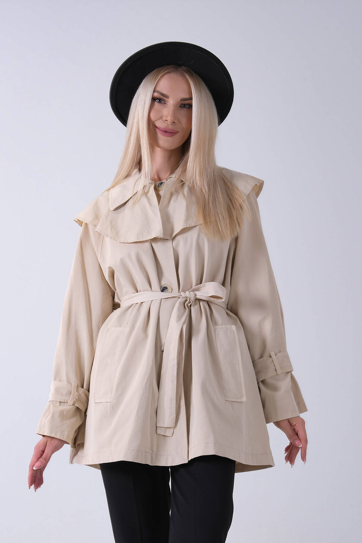 Taş Yandan Cepli Omuz Apolet Detaylı Trenç 422234.50 - Ardanewline (1)