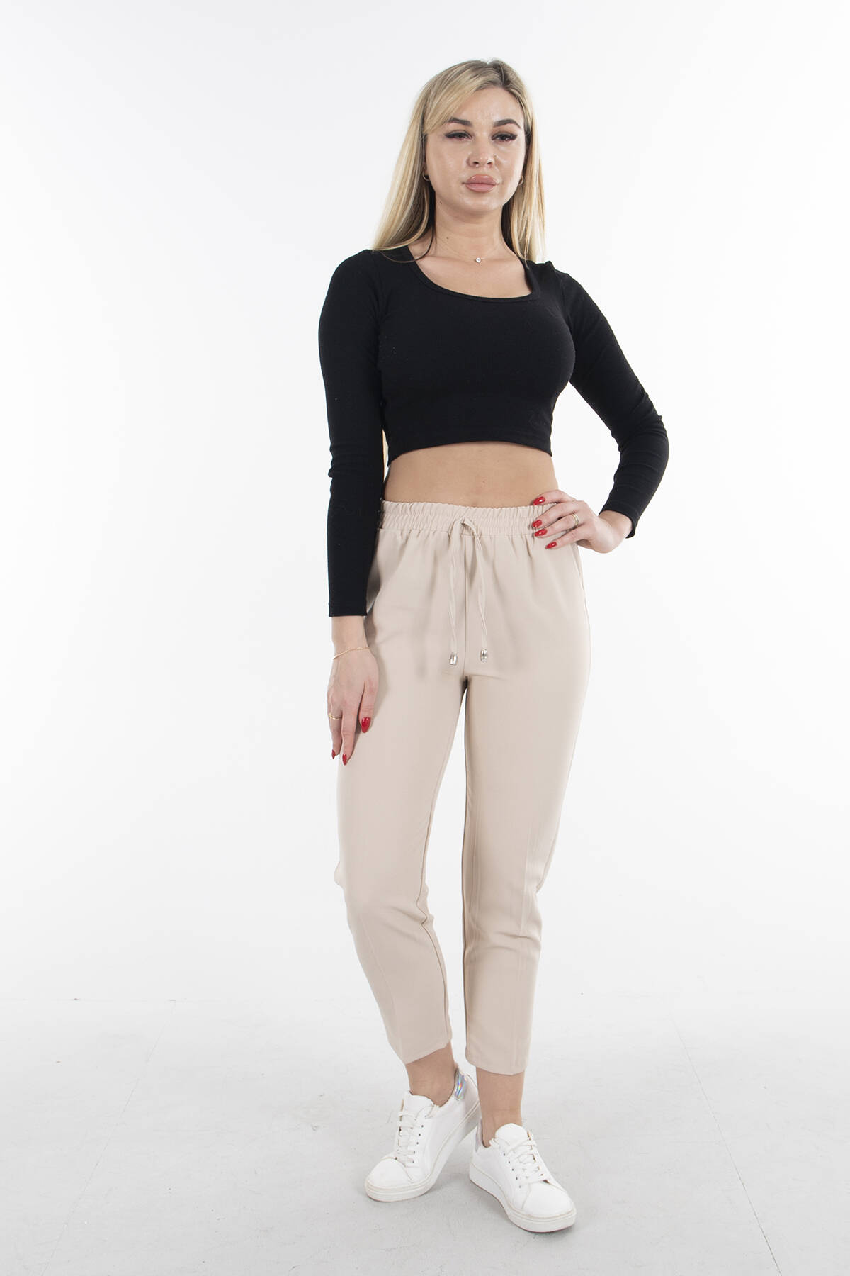 Taş Yüksek Bel Lastikli Pantolon 3101101.50 