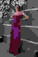 Violet Straplez Drape Detaylı Yırtmaçlı Saten Kumaş Abiye Elbise 1607209.273 Violet