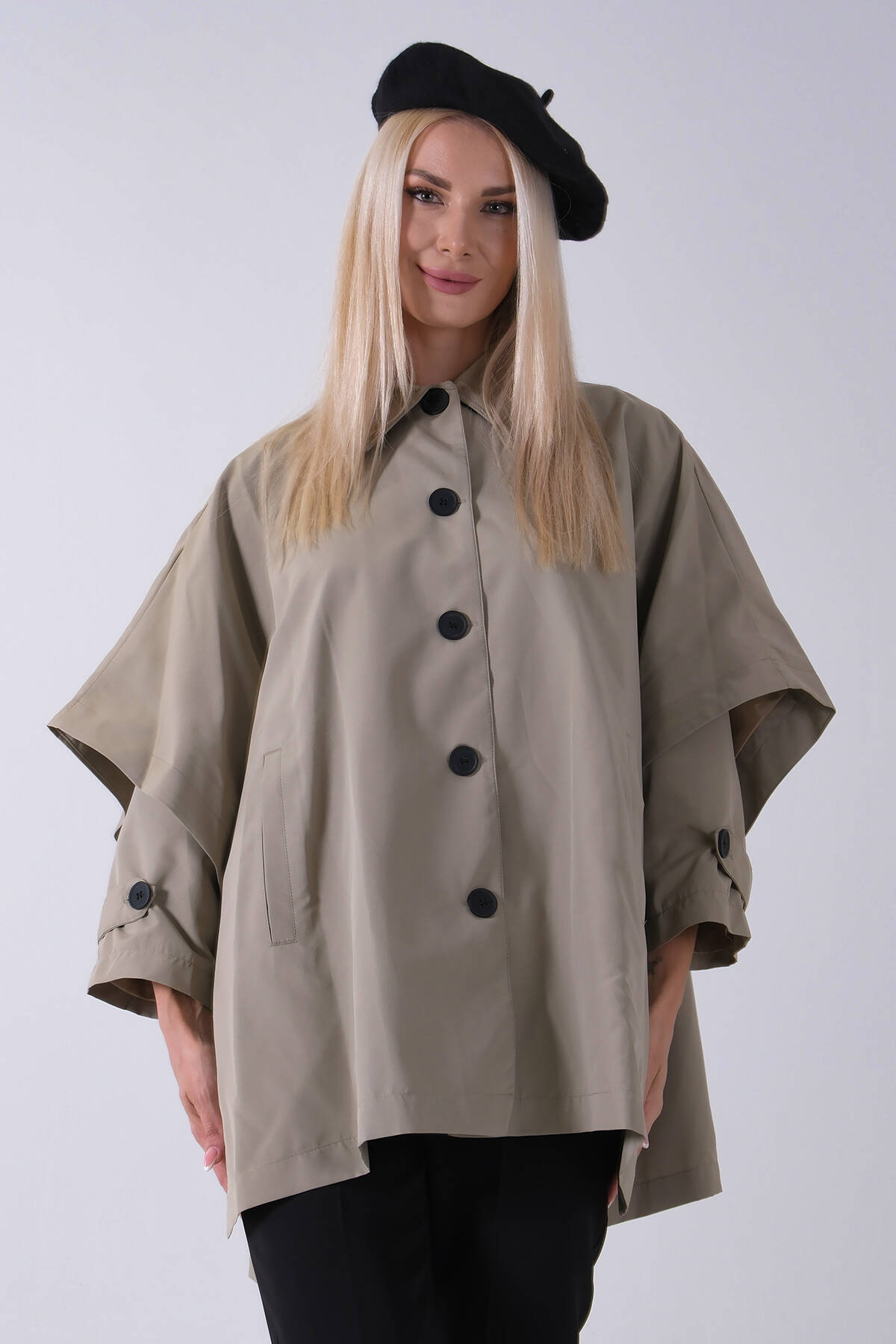 Vizon 5 Düğme Kapamalı Takma Kol Yandan Cepli Trenç 5309343.34 - Ardanewline (1)