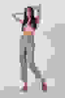 Yeşil Belden Bağlamalı Lastikli Keten Pantolon 0803447.07 