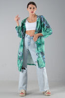 Yeşil Desenli Krep Kimono 0107129.07 