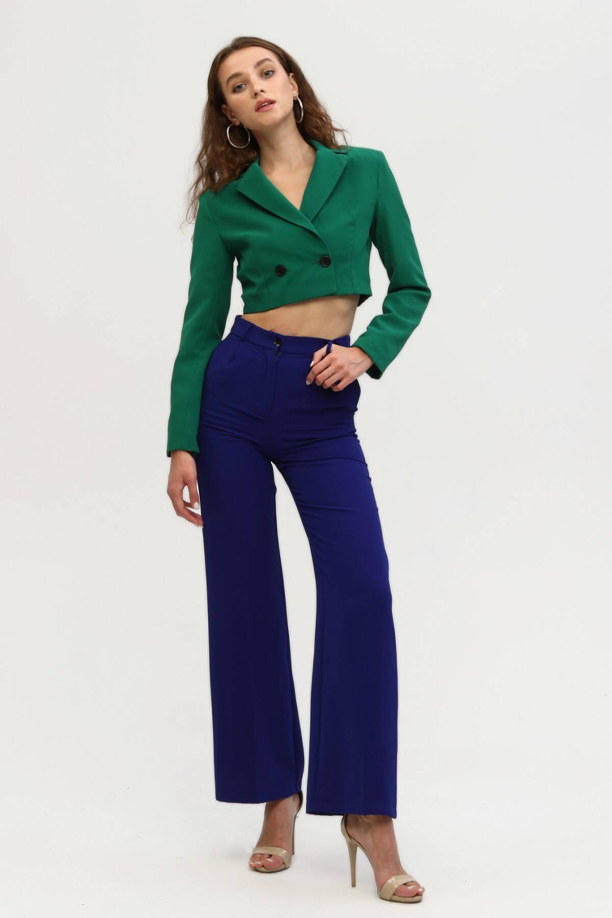 Zümrüt Astarlı Crop Blazer Ceket 0105118.123 