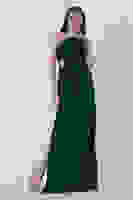 Zümrüt Bel Dekolteli Taş İşlemeli Abiye Elbise 4521014.123 