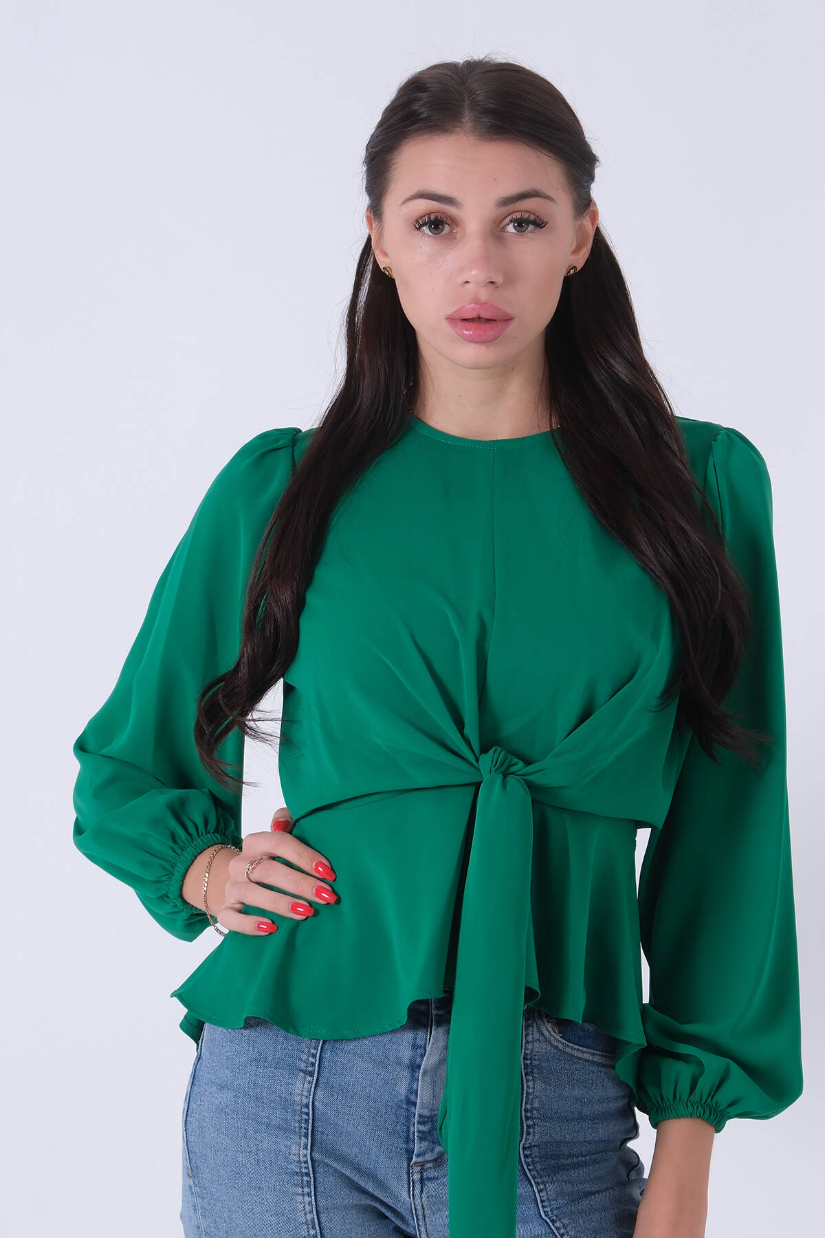 Zümrüt Beli Bağlama Detaylı Bluz 0806546.123 