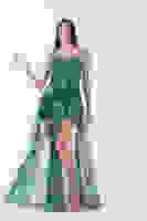 Zümrüt Fırfırlı Tül Şifon Abiye Elbise 0802000.123 Zümrüt