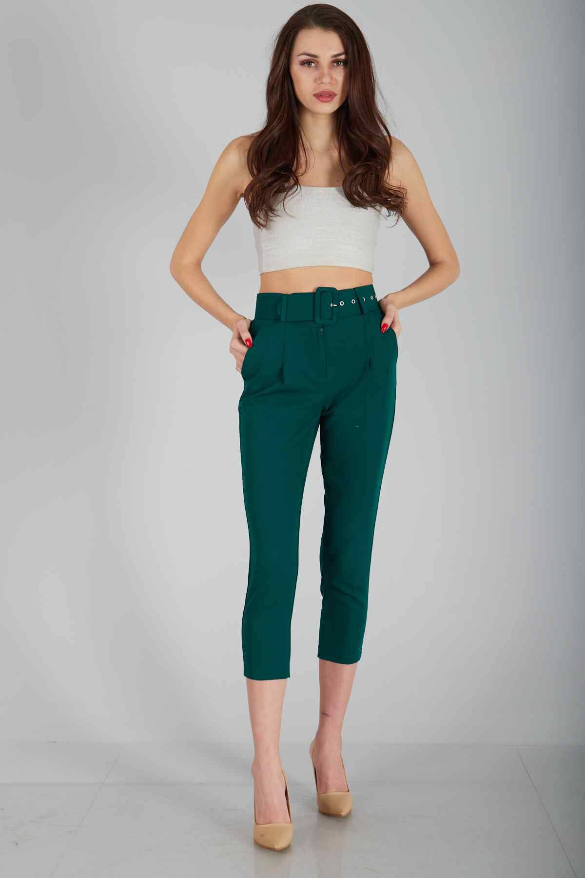 Zümrüt Geniş Kemerli Bilek Paça Klasik Pantolon 0303553.123 