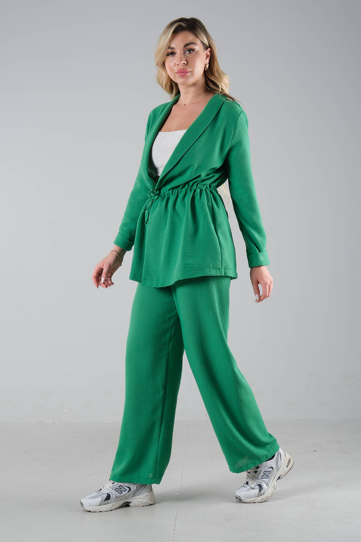 Zümrüt Keten Pantolonlu Takım 0106319.123 