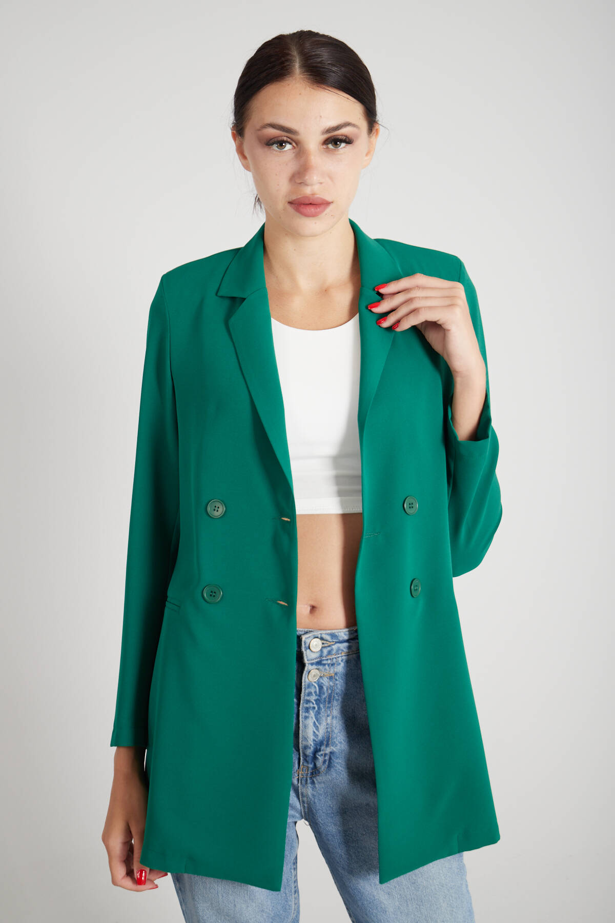 Zümrüt Klasik Yaka Astarsız Ceket 0105106.123 