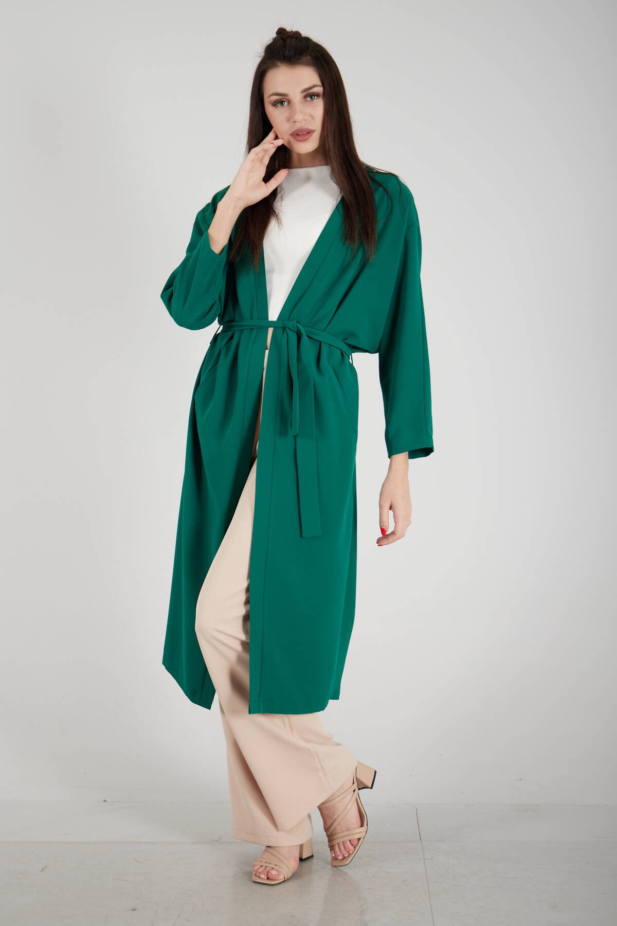 Zümrüt Krep Belden Kuşaklı Kimono 0107121.123 - Ardanewline (1)