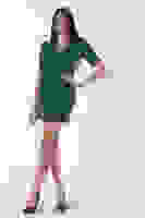 Zümrüt Kuvaze Yaka Önü Çapraz Detaylı Elbise 0104023.123 