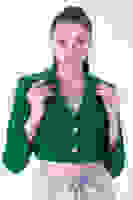 Zümrüt Metal Düğmeli Cep Görünümlü Crop Ceket 0105128.123 