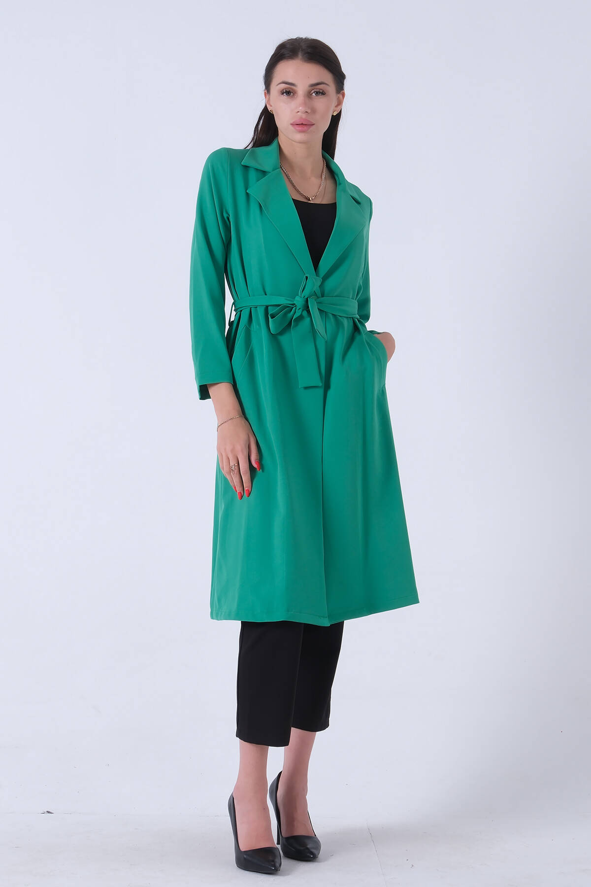 Zümrüt Önü Tek Düğmeli Belden Bağlamalı Kap 0809022.123 - Ardanewline (1)