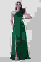 Zümrüt Saten Omuz Fiyonklu Abiye Elbise 1302192.123 