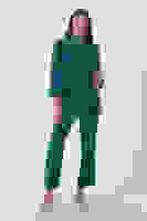 Zümrüt Yakası Taş Detaylı Balon Kol Pantolonlu Takım 46320011.123 